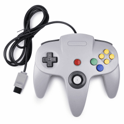 Retro Wired Controllers für N64 Console, Classic Controller Joystick für Classic 64 Konsole N64 Game System,Grau