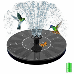 Solar Springbrunnen mit 3.5 Watt, 1200mAh Akku, 2025 Upgrade Solar Teichpumpe Wasserpumpe - Arbeiten an Trüben Tagen, Solar Schwimmender Fontäne Pumpe mit 6 Düsen für Garten,Vogel-Bad,Fisch(18cm)