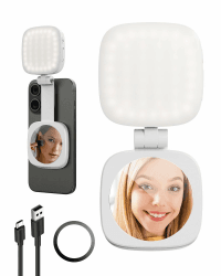SMALLRIG Vibe P48 LED Video Light Magnetisches Selfie-Licht für iPhone, Telefonlicht mit Spiegel, Sofortbefestigung für MagSafe, für Selfies, Videokonferenzen, Weiß – 4933