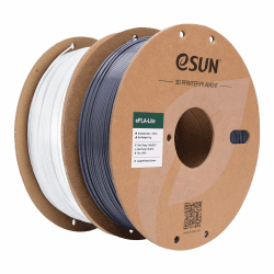 eSUN PLA Filament 1.75mm, Modifiziertes 3D Drucker Filament PLA, Maßgenauigkeit +/- 0.03mm, 1KG pro Spule, 2 Spulen 3D Druck Filament für 3D Drucker, Grau+Kaltes Weiß