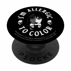 Wednesday I'm Allergic To Color Skull Shaded Portrait PopSockets mit austauschbarem PopGrip