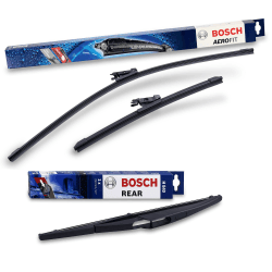 Bosch Scheibenwischer Heckwischer Vorne + Hinten, Aerofit AF299 + H840, Wischer Scheibenwischerblätter Set für Frontscheibe und Heckscheibe