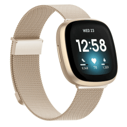 Kompatibel mit Fitbit Versa 4 Armband/Versa 3 / Sense 2 / Sense Armband Damen Herren, Metallgeflecht Magnetisches Edelstahl Metall Ersatzarmband Armband für Versa 4 / Versa 3 / Sense 2 /Sense