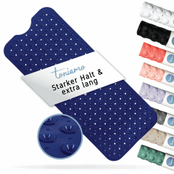 Toniamo Badewannenmatte rutschfest 100x40 cm | Extra Lange Badematte rutschfest | Antirutschmatte Badewanne ohne BPA | Badewannen Matte antibakteriell & maschinenfest | Anti Rutschmatte | Royal