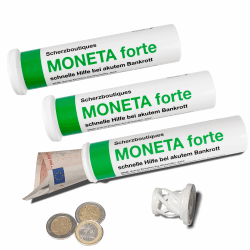 3er-Pack: MONETA forte | Geld- & Geschenkröhrchen im Medikamenten-Stil | LUSTIGES GELDGESCHENK | ideal für Hochzeit Konfirmation Jugendweihe Umzug oder als Geldgutschein | made by Scherzboutique