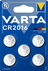 VARTA Batterien Knopfzellen CR2016, 5 Stück, Power on Demand, Lithium Coin, 3V, kindersichere Verpackung, für elektronische Kleingeräte - Autoschlüssel, Fernbedienungen, Waagen