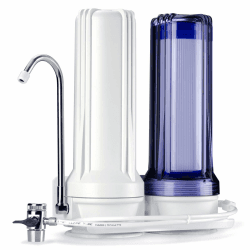 iSpring CKC2 AuftischFilter Wasserfilter Filteranlage für Wasser Auftisch Filter mit 2 Stufen und Aktivkohle-Blockfiltern