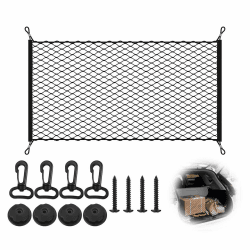 1 Stück Kofferraumnetz Gepäcknetz Auto, Elastisch Sich auf 140x100cm Kofferraum Netz,Super Elastisch Kofferraum Netz Organizer,Gepäckschutznetz für Meisten Fahrzeugtypen