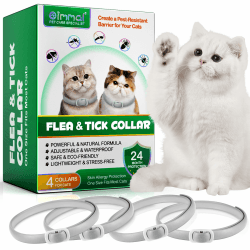 Zecken-Flohband Katze, Flohhalsband für Katzen 4Pcs, 24 Monate lang wirksamer Schutz, Schutz vor Hautallergien, weich und bequem, verstellbar, wasserdicht, für alle Katzen geeignet