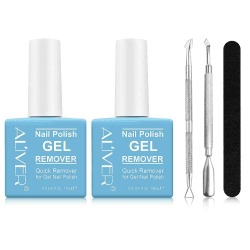 Nagellackentferner Für Gelnägel 2 Pcs, Gelnägel Entferner Shellac Remover, Nail Polish Remover, Entfernt Schnell und Einfach Gellack, Acryl Und shellack mit Nagelfeile, Hautschieber und Nagelschaber