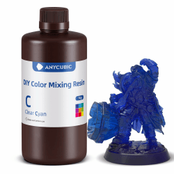 ANYCUBIC DIY Color Mixing Resin, Hochpräzises 405 nm SLA UV-härtendes Harz mit DIY-Farbmischung, einstellbarer Transparenz, Unterstützt 100+ Farb-Debugging, Klares Cyan, 1000g