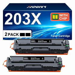 NOGIVY 203X CF540X Schwarz Toner Kompatibel für HP 203X 203A CF540X CF540A für Color Laserjet Pro MFP M281fdw M281fdn M280nw M281cdw M254dw M254nw M254dn CF540X (Schwarz, 2er-Pack)