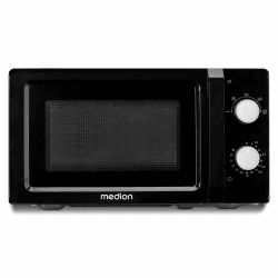 MEDION Mikrowelle (20 Liter, 700 Watt, klein kompakt und platzsparend, 5 Mikrowellenstufen, Auftaufunktion, Timerfunktion, MD11475) schwarz