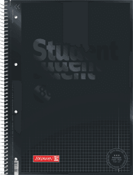 BRUNNEN Collegeblock Premium Student Colour Code | A4, Lineatur 28, 80 Blatt, onyx schwarz, onyx A4