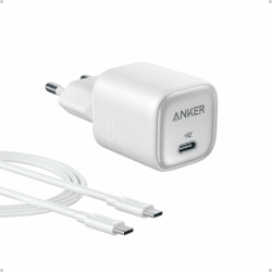 Anker 30W USB C Ladegerät, kompaktes GaN Schnellladegerät, 3X schnelleres Aufladen USB C Netzteil, Kompatibel mit iPhone 16/15/14/13/12, iPad, Samsung Galaxy S24/S23, Pixel, und mehr