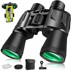 Fernglas für Erwachsene 20x50,Wasserdichtes Taktisches Ferngläser mit BAK4 Prism Okular FMC-Linse Feldstecher,Outdoor HD Kompakt Fernglas mit Smartphone Adapte für Jagd,Vogelbeobachtung,Konzert
