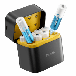 Wiederaufladbare Lithium Akkus AA 8-Pack mit Ladegerät, 3000mWh Hohe Kapazität 1.5V AA Batterien, Lang anhaltende wiederaufladbare AA Li-ion Batterie mit Integrierter Charing Aufbewahrungsbox