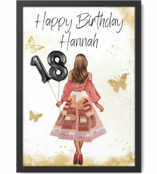 Papierschmiede® Geldgeschenk zum 18. Geburtstag | Look Änderbar! | 18 Jahre Bild mit Rahmen Geburtstagsgeschenk Beste Freundin 18. Geburtstag | Geschenk für Frau | Mädchen Geschenke | Jahrgang 2007
