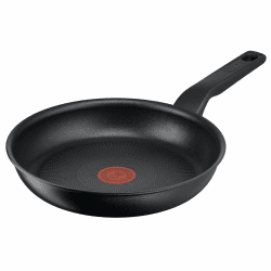 Tefal G30304 Titanium Force Bratpfanne | 24 cm | extra haltbare Antihaft-Beschichtung | Thermo Signal Temperaturanzeiger | induktionsgeeignet | Schüttrand | Schwarz