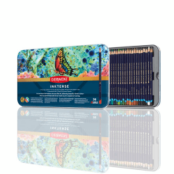 Derwent Inktense Permanent Wasserlösliche Aquarellstifte, 36er Set, Buntstifte mit 4 mm Premium Kernstärke, Ideal zum Zeichnen, Kolorieren und Malen auf Papier oder Stoff, Profiqualität, 2301842
