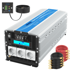 5000W Modifizierter Welle Wechselrichter 12V auf 230V Spannungswandler Power Inverter Konverter mit LCD Bildschirm 3 EU-Steckdosen Dual USB-Anschlüsse & Fernbedienung für Wohnmobile LKW Auto GIANDEL