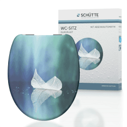SCHÜTTE WC-Sitz Duroplast FALLEN LEAF, Toilettensitz mit Absenkautomatik, passend für alle handelsüblichen WC-Becken, maximale Belastung der Klobrille 175 kg, FALLEN LEAF 82153