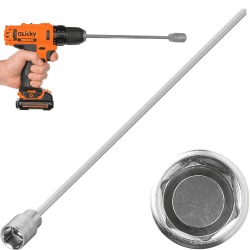 Wohnwagen Kurbel für Akkuschrauber, Verlängerung Kurbel Mit 19mm Nuss für Kurbelstützen Länge 30cm, Akkuschrauber-Bits für Caravan-Wagenheberständer