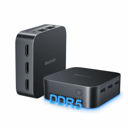 Blackview MP80 Mini PC Intel Alder Lake N97 (bis zu 3,6 GHz) 16GB LPDDR5 RAM 512GB M.2 SSD, Mini Computer, 4K UHD Desktop PC, DREI HDMI, Gigabit Ethernet, 5G WiFi, für Business/Heimkino