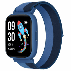 BIGGERFIVE Smartwatch Kinder, 1,8" Fitness Uhr Schrittzähler, 24/7 Puls, IP68 Wasserdicht, Schlafmonitor, Wecker, 5 Puzzlespiele mit/ohne App, Fitness Tracker für Mädchen Jungen Teens 5–16, Nylon