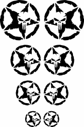 Autoaufkleber Totenschädel Aufkleber Set Motorrad Totenkopf Rund Skull Sticker Motocross 8 Stück Schädel (Matt Schwarz)