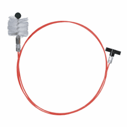 Ribimex Reinigungsset für Kaminöfen, flexible Sonde aus Glasfaser, 3 m, Bürste aus Nylon mit Durchmesser 80 mm, Standardgewinde M 12 x 175, ergonomischer Griff aus Kunststoff - PRFU8030