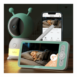 BOIFUN Babyphone mit Kamera 2K/3MP, Intelligentes Nachtlicht, 360 Grad WLAN Video Babyfon mit App, 4×Zoom, Bewegungsverfolgung, IR Nachtsicht, Weinen/Bewegungs/Geräuscherkennung, Temperaturerkennung
