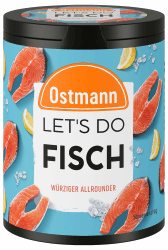 Ostmann Gewürze - Let's Do Fisch Allrounder | Gewürzsalz für Bratfisch, Flammlachs und Meeresfrüchte | Würziger Allrounder mit Senf, Zitrone und Dill | 85 g in recyclebarer Metalldose