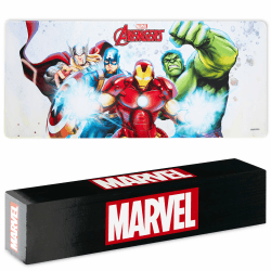 Marvel Avengers Schreibtischunterlage XXL - Gaming Schreibtisch Zubehör 800x360mm als Handgelenkauflage - Anti-Rutsch, Bürobedarf Unterlage Desk Matte (Weiß Avengers)
