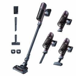 Rowenta X-Pert 6.60 Essential Akkustaubsauger, 100 W Leistung, 45 Min Laufzeit, kabellos & beutellos, LED-Bürstenkopf, herausnehmbarer Akku, inkl. Fugendüse und Wandhalterung, violett/schwarz, RH6838