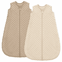 Unnivoll Schlafsack Baby 1.5 Tog Babyschlafsack 0-6 Monate 2er Pack Schlafsack Winter Herbst 67 cm für Jungen Mädchen Neugeborene Kaffee