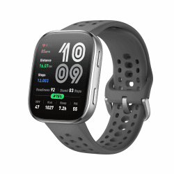 Amazfit Bip 6 Smart Watch 46mm, 14 Tage Akku, 1.97“ AMOLED, GPS & kostenloses Kartenmaterial, AI, Bluetooth Anruf Textfunktion, Gesundheits, Fitness Schlaf-Tracker, 140+ Trainingsmodi, 5 ATM, Schwarz