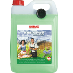SONAX ScheibenReiniger gebrauchsfertig AlmSommer (5 Liter) trendiger Reiniger mit einzigartigem Bergkräuterduft, für die Scheibenwaschanlage im Sommer | Art-Nr. 03225000