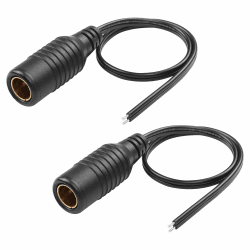 CERRXIAN 2PSC DIN Hella männlich, 12V 24V Ersatz für DIN Hella Zigarettenanzünder, 18AWG verzinnter Schaftdraht, Adapterkabel für europäischen Zigarettenanzünder 12V 24V - 0,3m