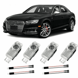 Sylswx 4 Stück Autotür Licht Projektor Türbeleuchtung für A1/A3/A4/A5/A6/A7/A8/Q2/Q3/Q5/Q7/Q8/TT/R8, Türprojektoren Einstiegsbeleuchtung Unterbodenbeleuchtung Auto Zubehör
