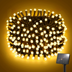 Solar Lichterkette Aussen 5M 50LED Solar Lichterkette Outdoor Wetterfest 8 Modi IP65 Wasserdicht für Garten Terrasse Baum Hof Party, Warmweiß
