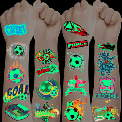 Leuchttattoos Kinder Fußball, 10 Blätter Tattoo Kinder Fussball Geschenke Jungen, Schultüte Füllung Schulkind Geschenk Einschulung Junge, Geschenk Junge 3 4 5 6 7 8 9 10 Jahre,Coole Sachen für Jungs