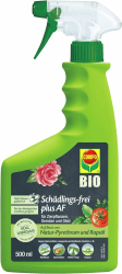 COMPO Schädlings-frei plus AF - Spray gegen Blattläuse, Schildläuse, Wollläuse, Buchsbaumzünsler & Co. - für Zierpflanzen und Kernobst - 500 ml - anwendungsfertiges Insektizid