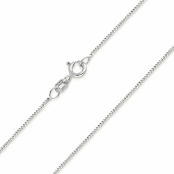 MATERIA Schmuck feine 925 Silber Panzerkette 1mm - Damen Halskette silber in 40-120 cm verfügbar #K32
