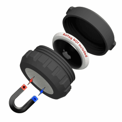 ORIGINAL magnetische Hülle | Kompatibel mit Apple AirTag | Wasser-, stoß- und vibrationsfeste Magnethalterung stark Schutz wasserdicht für Auto versteck motorradhalterung Made in EU