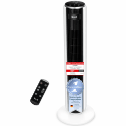 Levoit Turmventilator mit Fortschrittlichem Schlafmodus, Ventilator leise 12Std-Timer 4 Modi 5 Geschwindigkeiten Automatikbetrieb mit Sensor, 90° Oszillation Tower Fan mit Fernbedienung, Weiß