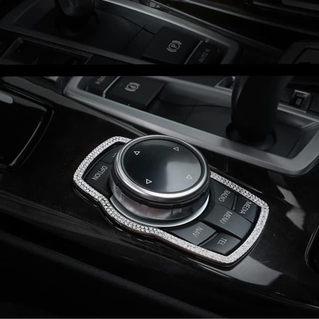 for BMW X5 Accessories 2 3 4 5 6 Series 3GT X1 X2 X3 X4 M2 M6 X5M Z4 Bling Center Console Frame Cover Sticker Crystal Silver