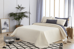 Todocama Feine Steppdecke mit Rautenmuster, für Frühling, Sommer, Herbst und Winter, 100% extra weiche Mikrofaser, Mehrzweck-Bettdecke, 140/150/160 – 250 x 260 cm, Beige