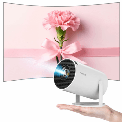 Mini Beamer 4K Projektor, Android Heimkino Projector Full HD 1080P, 270° Dreh Proyector Klein Kurzdistanz Heimprojektor Handy für Schlafzimmer, Tische, Decken, Weiß