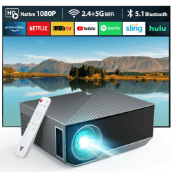 ZDK 2025 Hochhelligkeits-Beamer Full HD 1080P | 4K-Unterstützung | WiFi 6 & Bluetooth 5.2 | 20.000 Lumen | Beamer Kompatibel mit iOS/Android /PS5/Xbox Series X, (High-Performance Version)